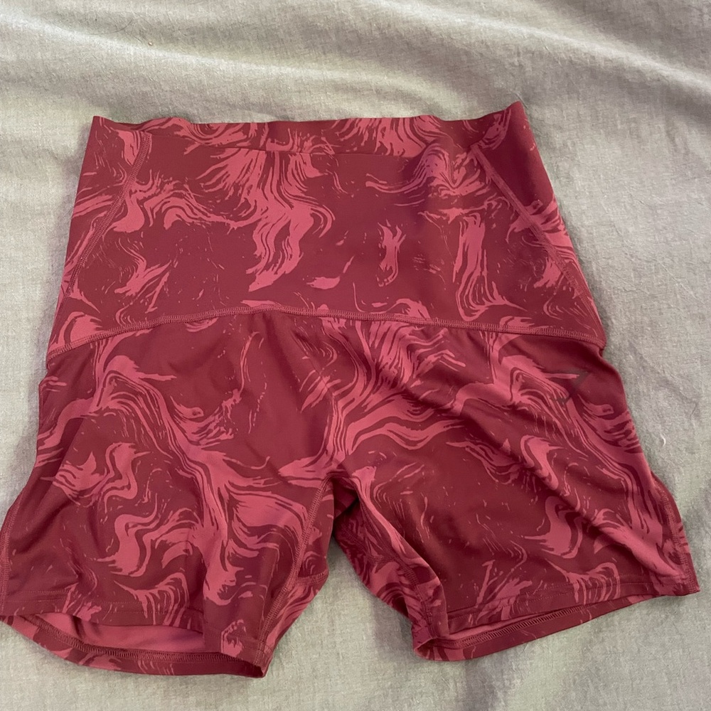 Cinched Butt Marble Athletic Shorts